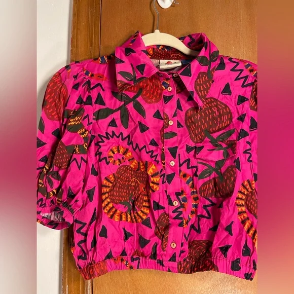 RARE๐ฆ FARM Rio x ANTHROPOLOGIE Pink๐Snakefruit๐๐Crop Top, S - Picture 7 of 16